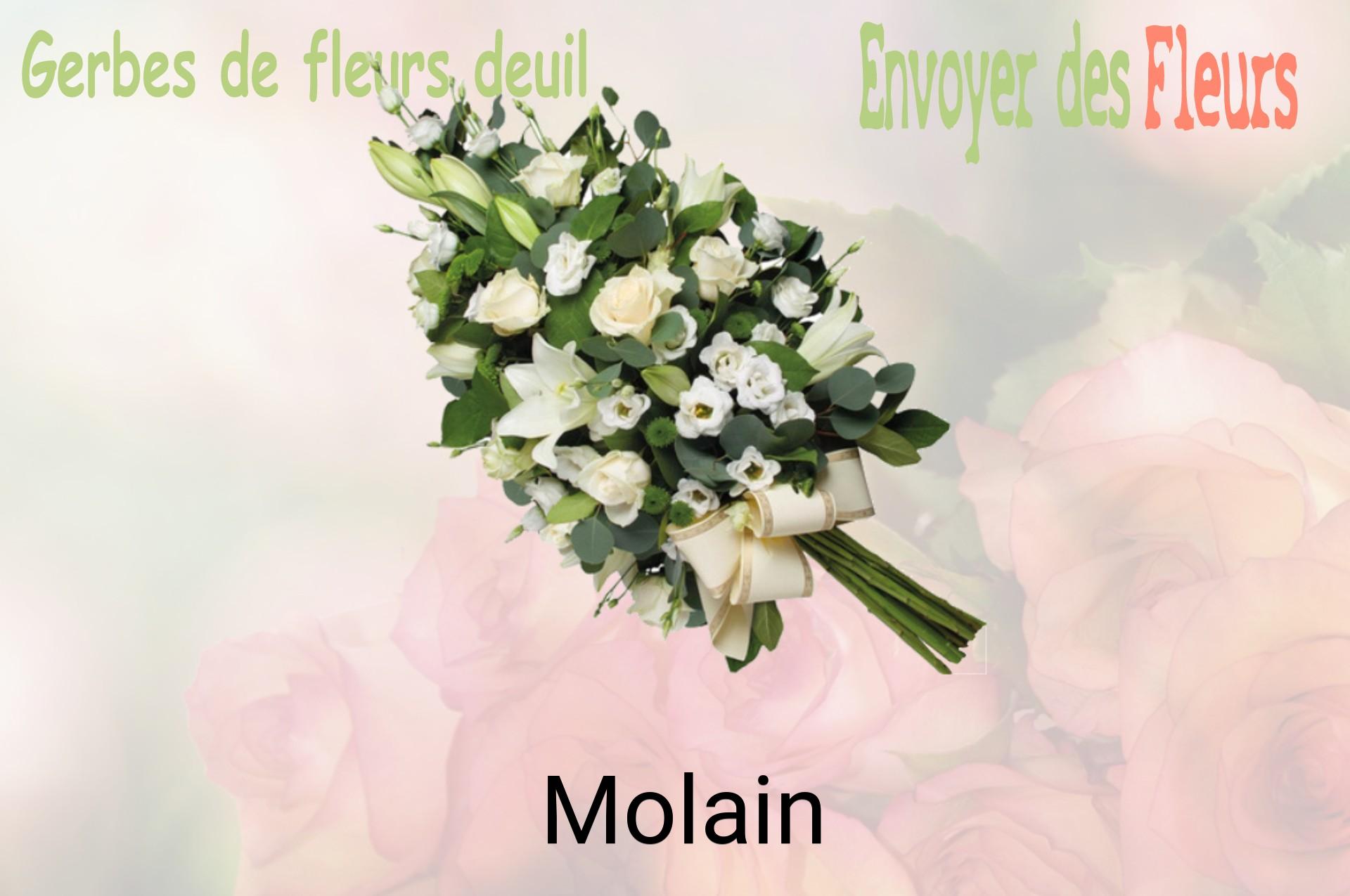 Gerbe de fleurs de deuil livrée à Molain